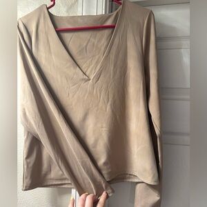 Old Navy Tan V-Neck Women's Top